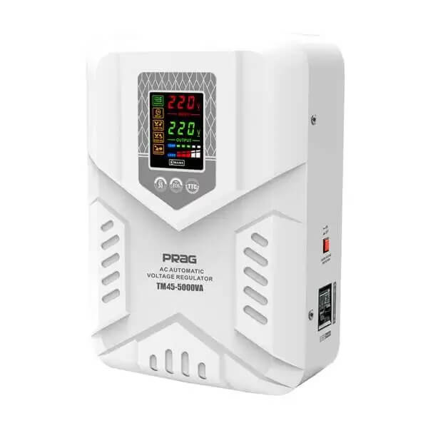 Prag 5kVA relay voltage stabilizer with 45V to 270V input range