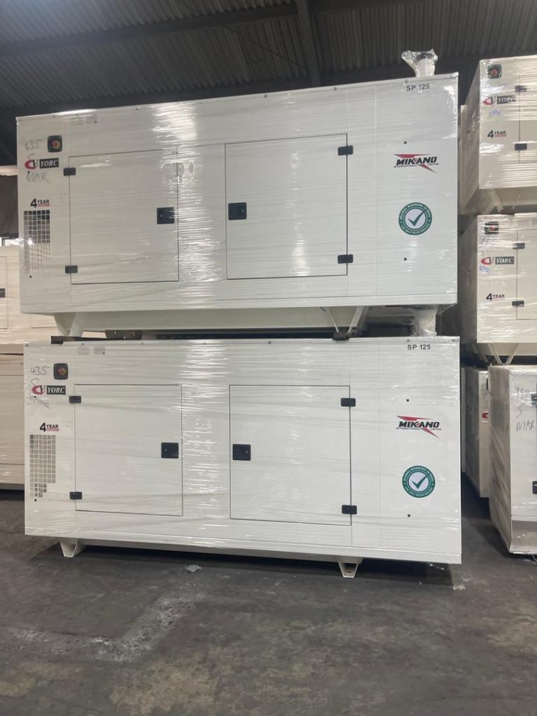 Mikano soundproof diesel generator installed outdoors in Nigeria